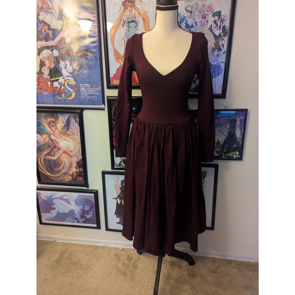 SOLD La Femme En Noir Marilyn Burgundy Dress Sz S
